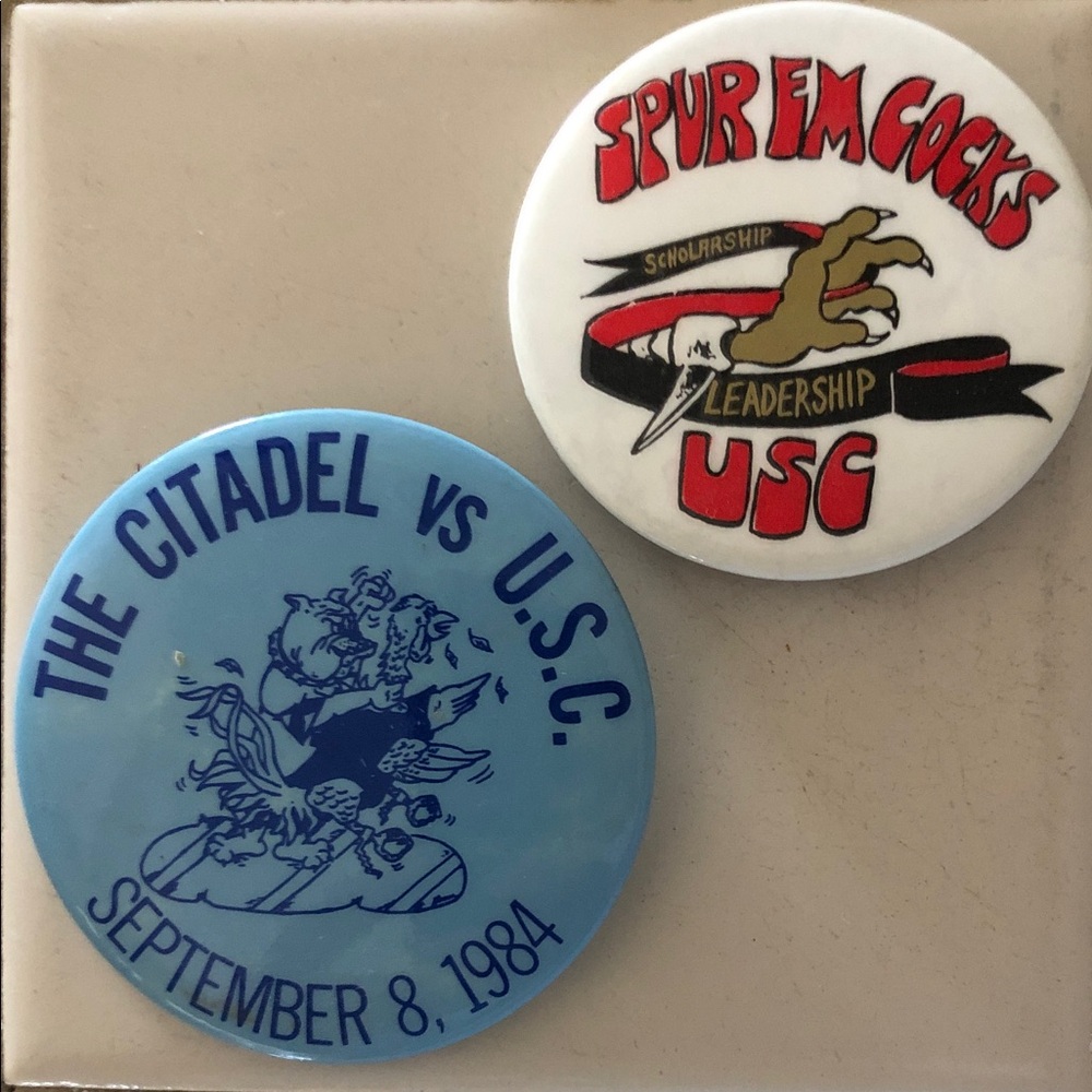 1984 USC the Citadel gamecocks pins